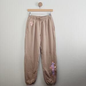 NEW Daydreamer Flower Logo Embroidered Cotton Fleece Sweatpants (Small)